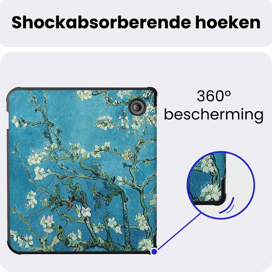 Hoes Geschikt voor Kobo Libra 2 - Luxe E-reader Bescherm Case - Hoesje Book Cover - Bloesem — afbeelding 4