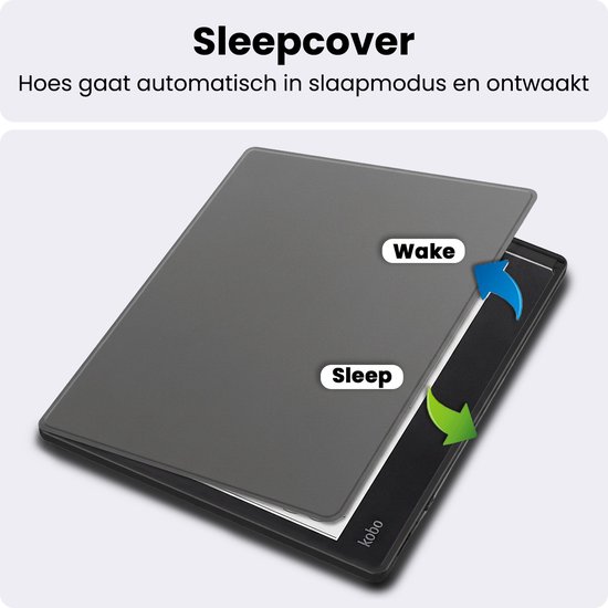 Hoes Geschikt voor Kobo Elipsa 2E - Luxe E-reader Bescherm Case - Hoesje Book Cover - Grijs — afbeelding 3