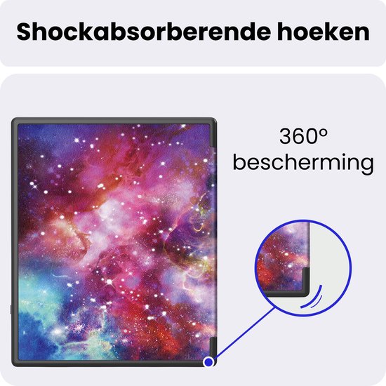 Hoes Geschikt voor Kobo Elipsa 2E - Luxe E-reader Bescherm Case - Hoesje Book Cover - Galaxy — afbeelding 5