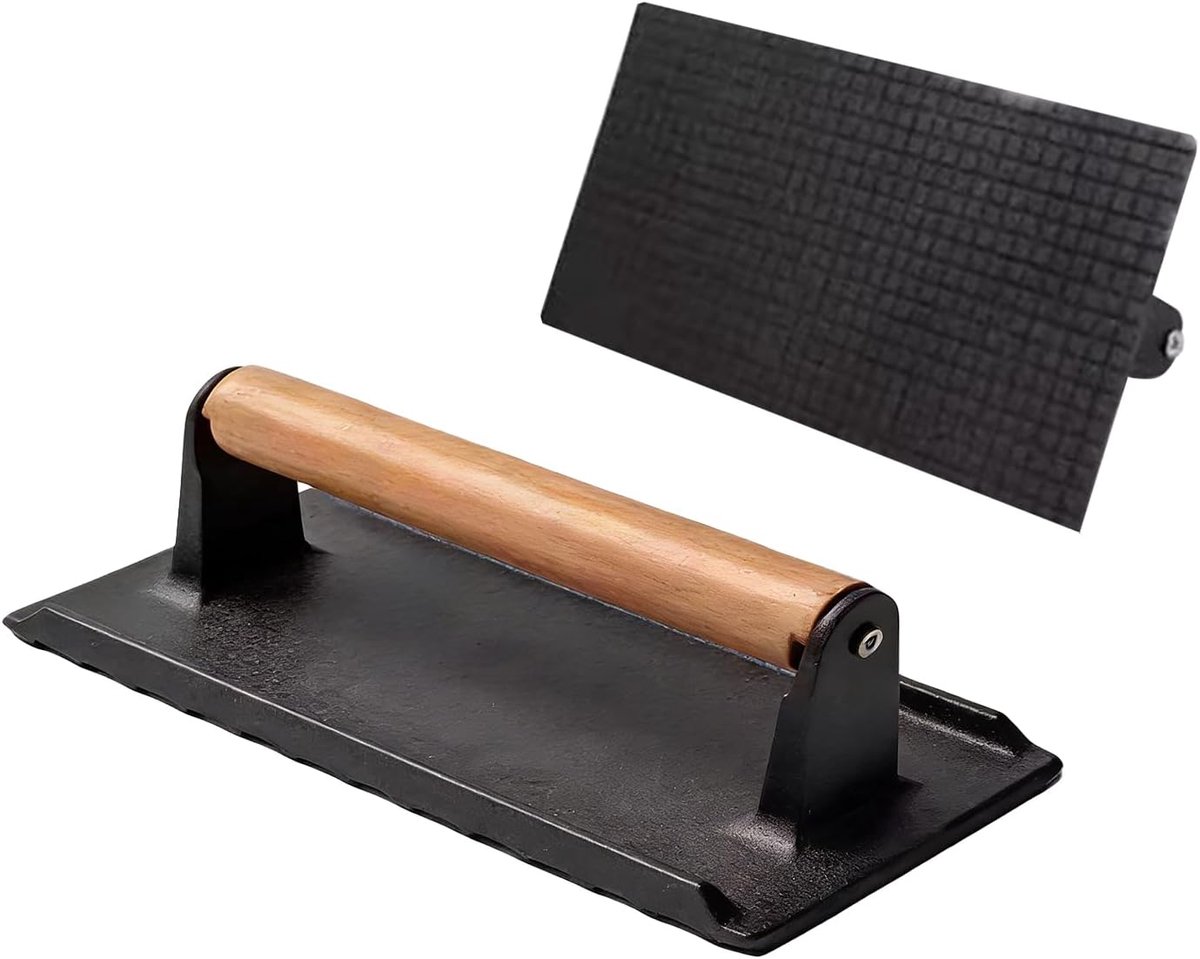 Vleespers - Burger Smasher - Gelijkmatig Drukken - Hittebestendig Ijzer - 16x8cm - Multikleur