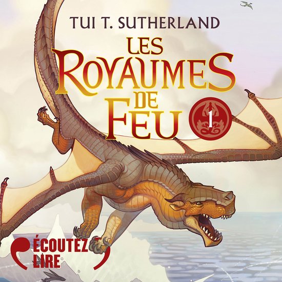 Les Royaumes de Feu (Tome 1) par Tui T. Sutherland, avec un dragon orange aux écailles volantes, et le titre en lettres orange et or.