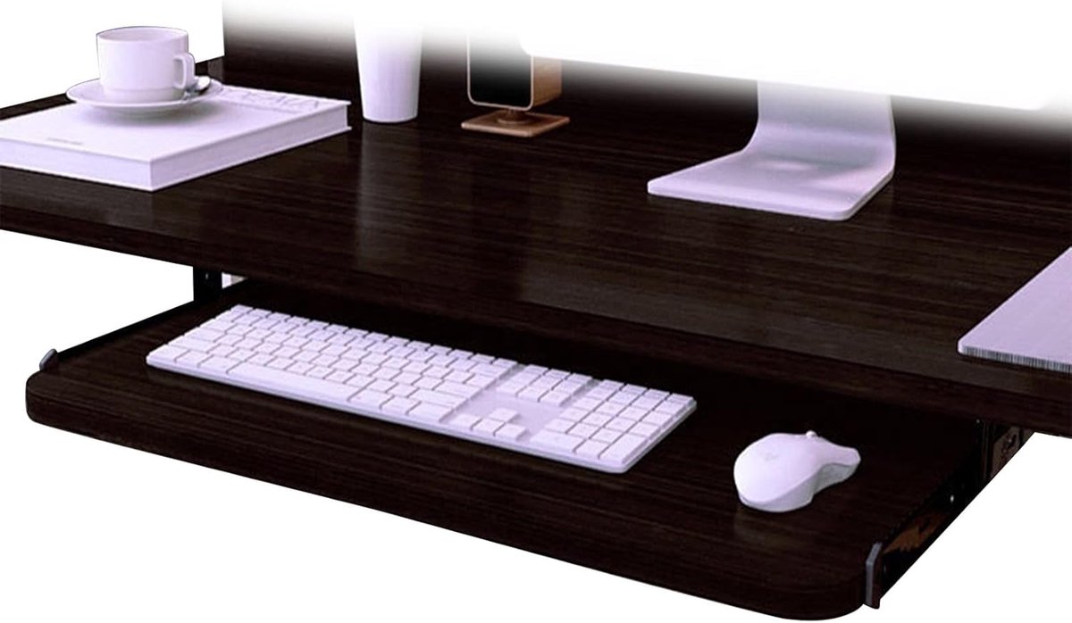 Toetsenbordlade Onder Bureau - Schuiflade Bureau - Werkruimte Organiseren - Soepel Glijdend Ontwerp - 54 x 27 cm - Zwart