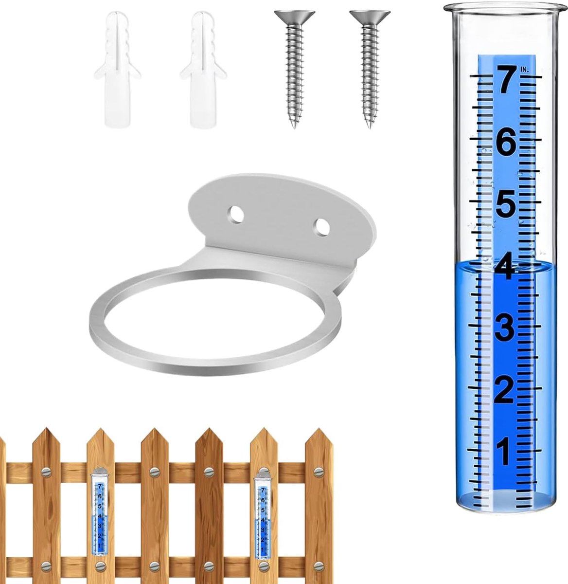 Regenmeter - Watermeter Tuin - Irrigatie Bijhouden - Vorstbestendig Materiaal - 22 cm Hoog - Transparant