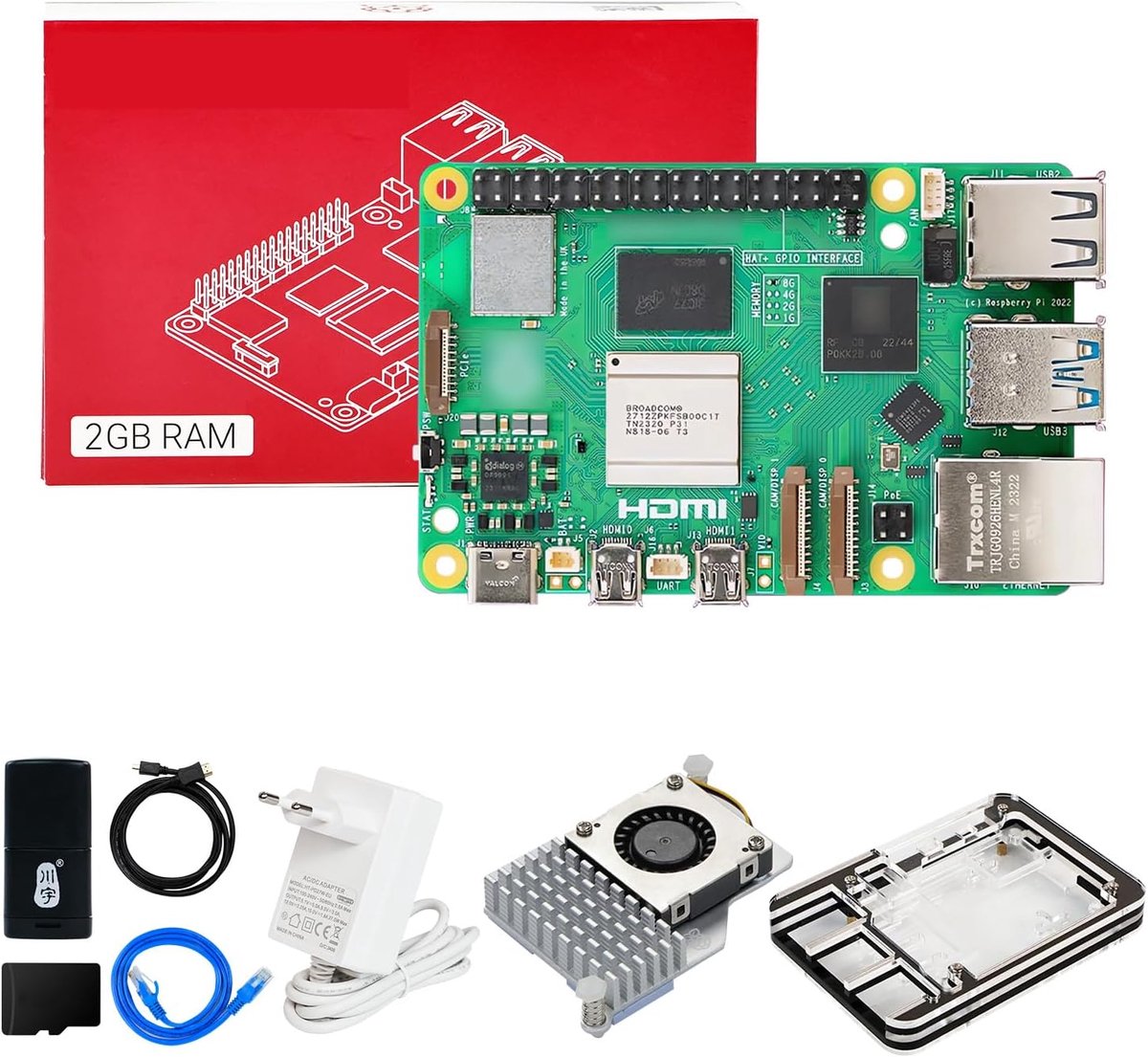 Mini Computer Kit - Ontwikkelbord Set - Project Ontwikkeling - Krachtige Quad-Core Processor - 64 GB Opslag - Zwart