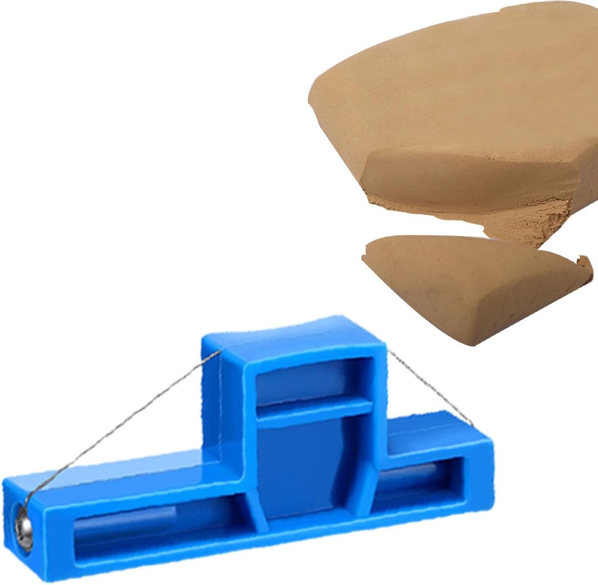 Aardewerk Hoeksnijder - Klei Trim Tool - Keramiek Maken - Meerdere Snijhoeken - 7 x 2.8 cm - Blauw