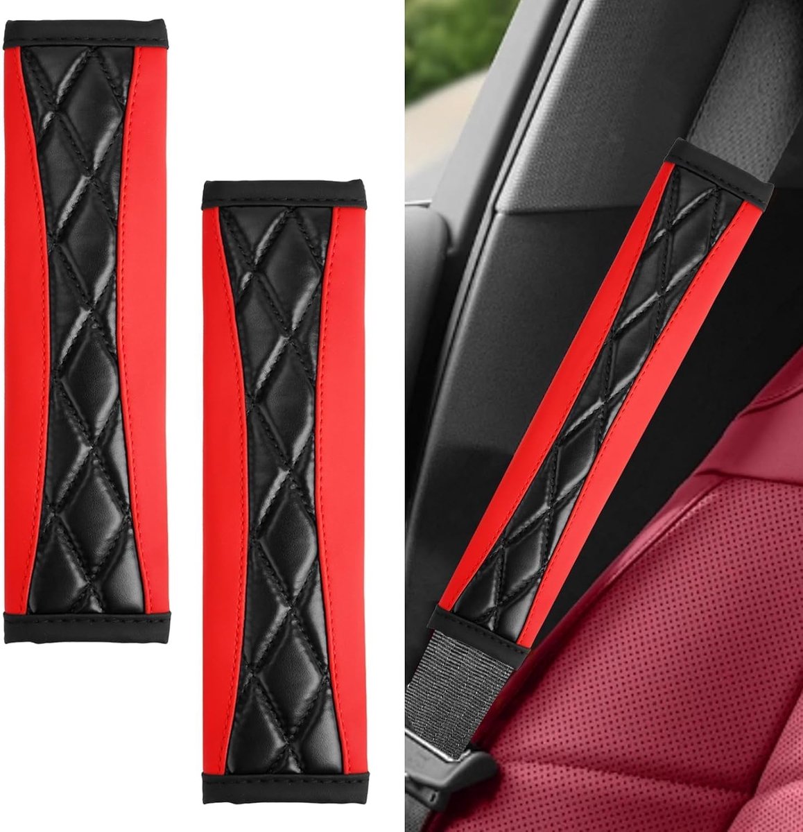 Gordelbeschermer Auto - Gordelkussen Set - Comfortabel Rijden - Antislip Spons - 2 Stuks - A