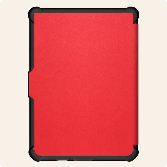 Hoesje Geschikt voor Kobo Clara HD Hoes Book Case Trifold - Hoes Geschikt voor Kobo Clara HD Hoesje Book Cover - Rood van Hoesje  — afbeelding 4