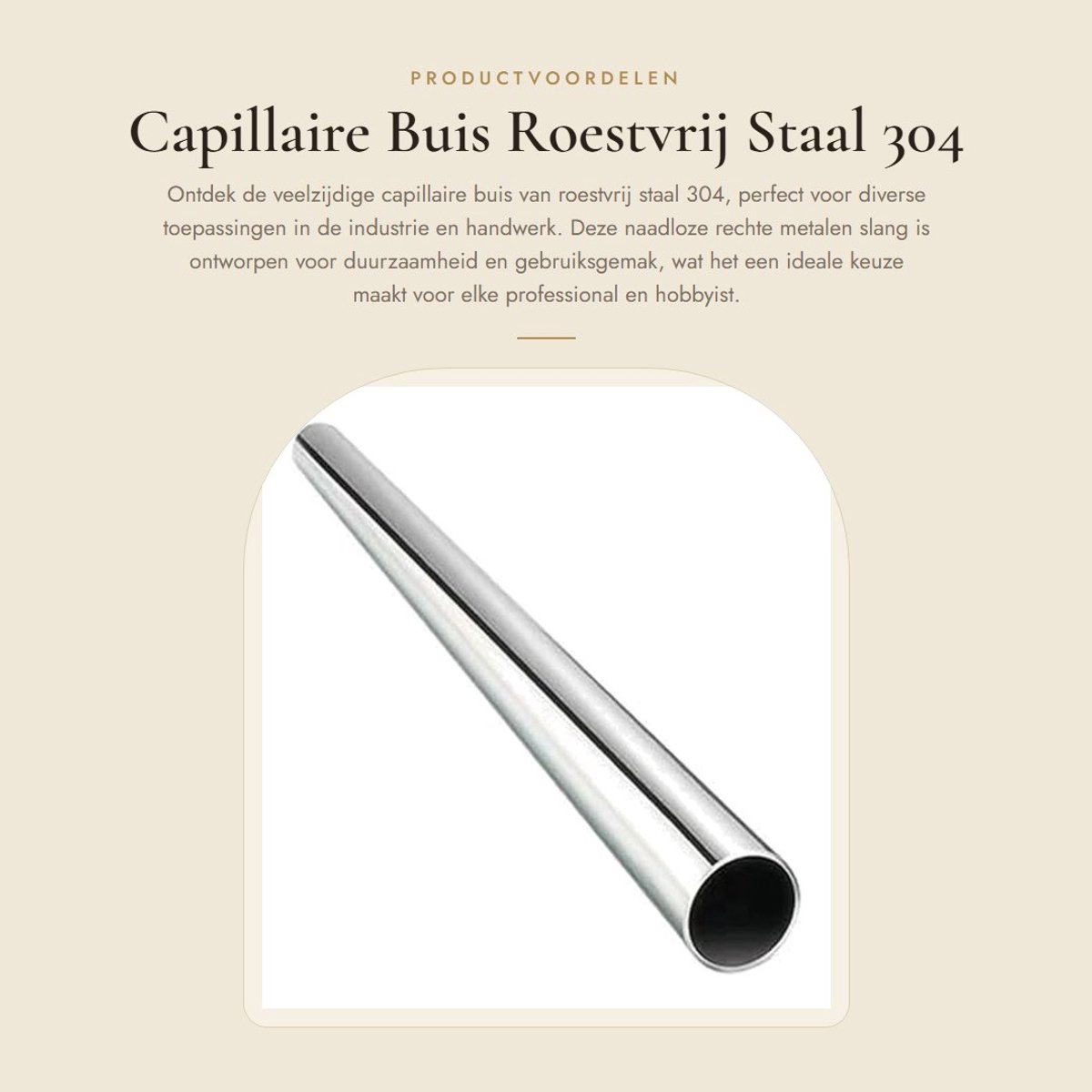 Dailygoods- Capillaire Buis 304 RVS - Naadloze Metalen Buis - 2 mm ID / 4 mm OD - 1 mm Wanddikte - Lengte 300 mm - Lichtgewicht en Corrosiebestendig