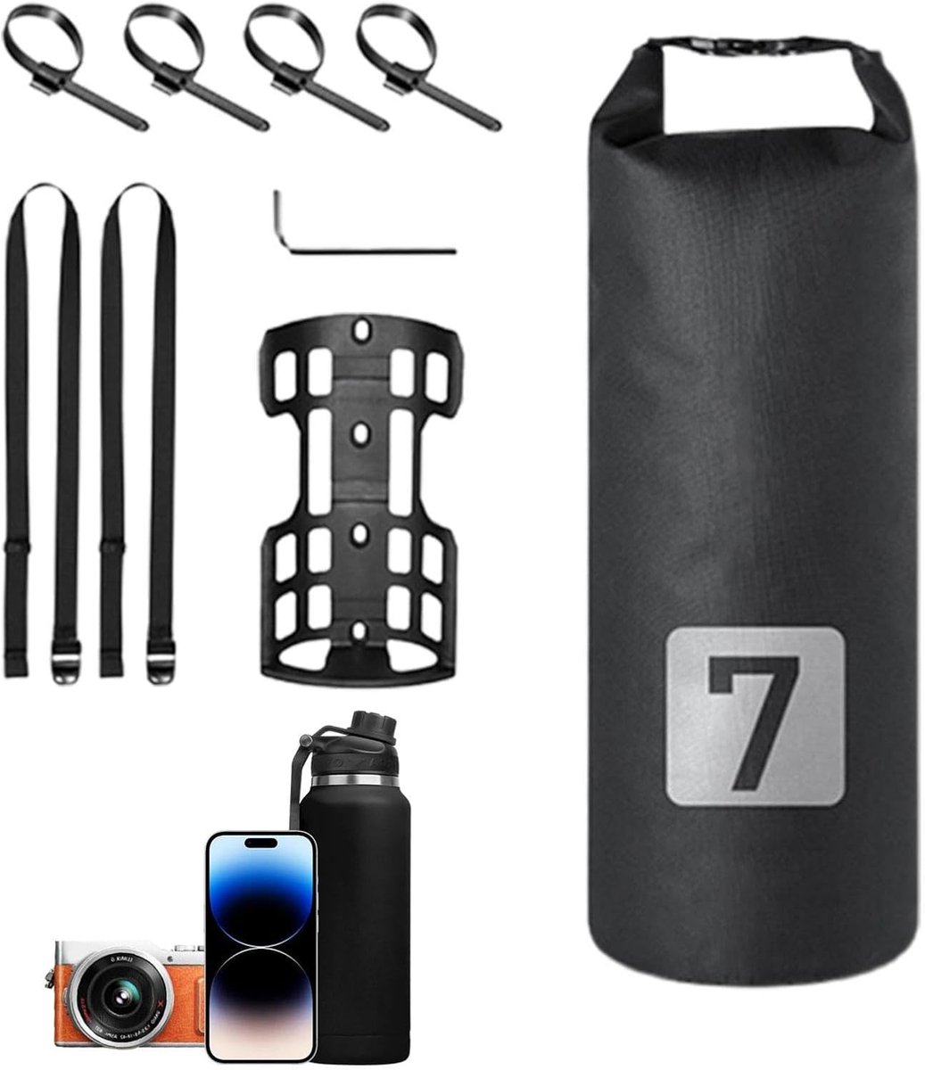Fietsvorktas - Bagagedrager tas - Fietstochten - Waterdichte constructie - Tot 7 liter - Zwart