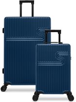 BHPPY Kofferset 2 delig - Handbagage koffer 28L - Reiskoffer 86L - TSA slot - Signature kofferset Dark Denim