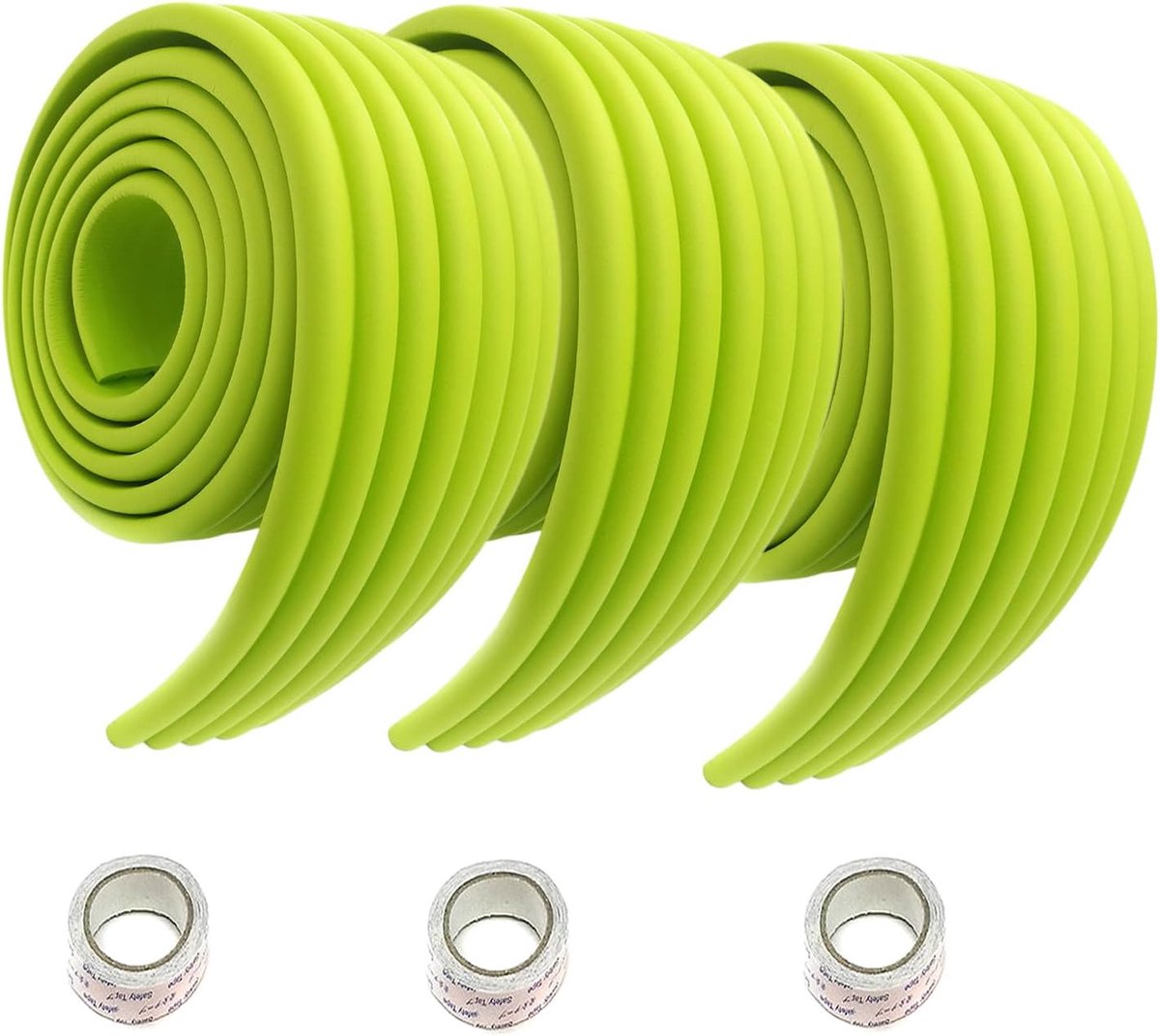 Universele zekeringbuffer 6 m x 80 mm zachte stootbescherming voor baby's en kinderen - sponskussen kindveilig zachte bescherming anti-botsingsbumper - groen - groot formaat.