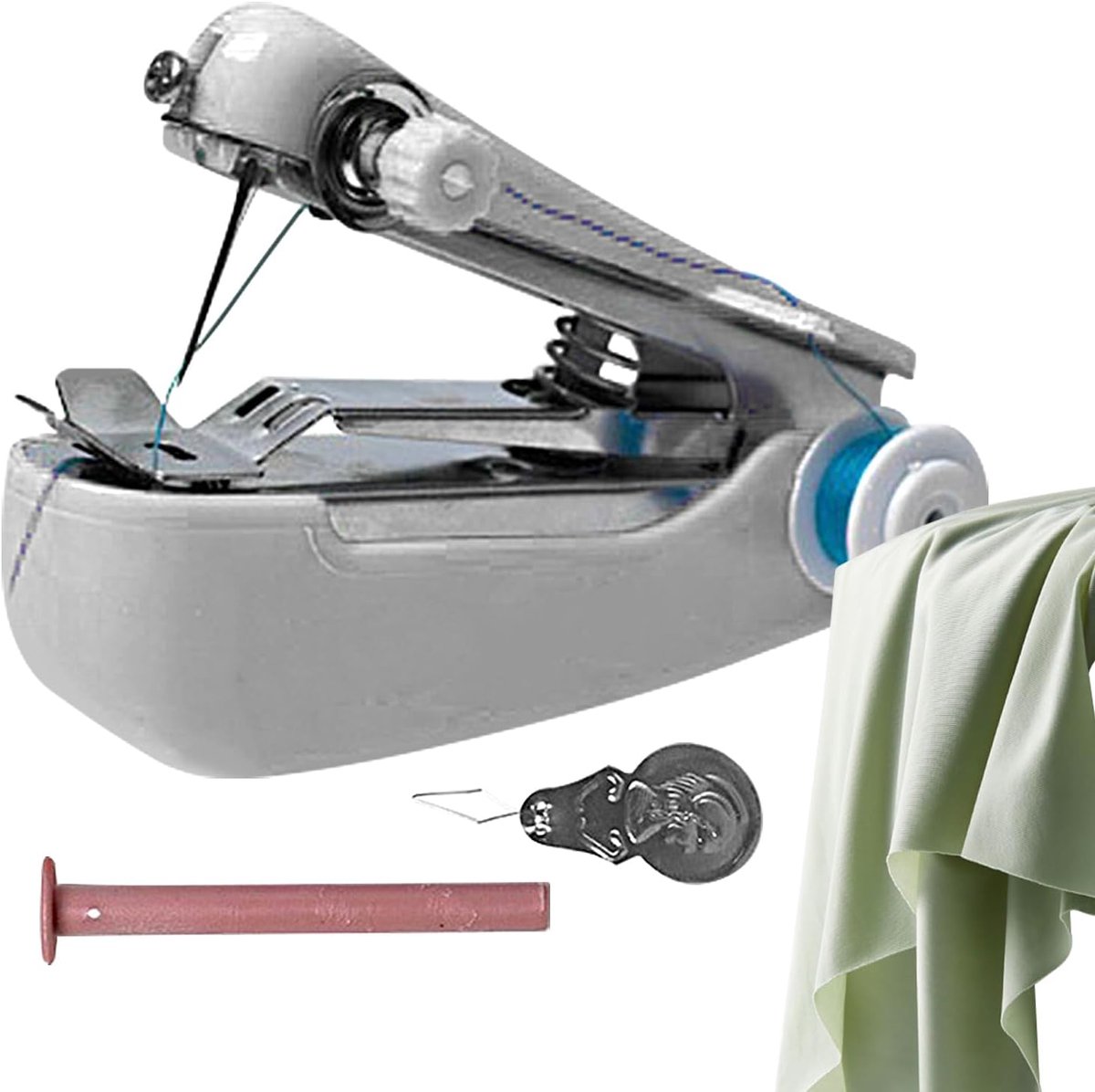 Handheld Naaimachine - Mini Apparaat - Kleding Repareren - Hittebestendig Ontwerp - 12 x 7 cm - Wit