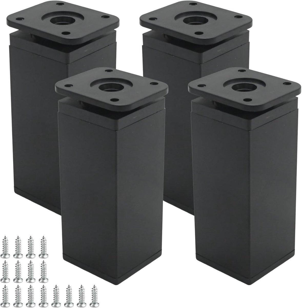 Meubelpoten 150 mm - Verstelbaar - Zwart met schroeven - Ideaal voor stabiliteit - ShopVlot
