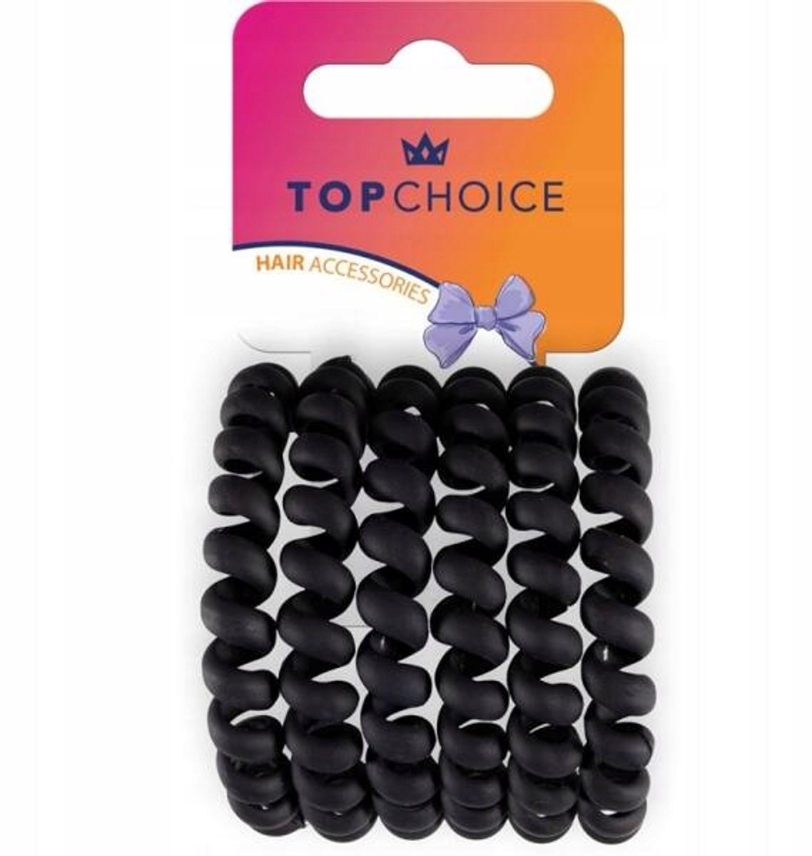 Top Choice Zwarte Waterdichte Haarbandjes 6 Stuks