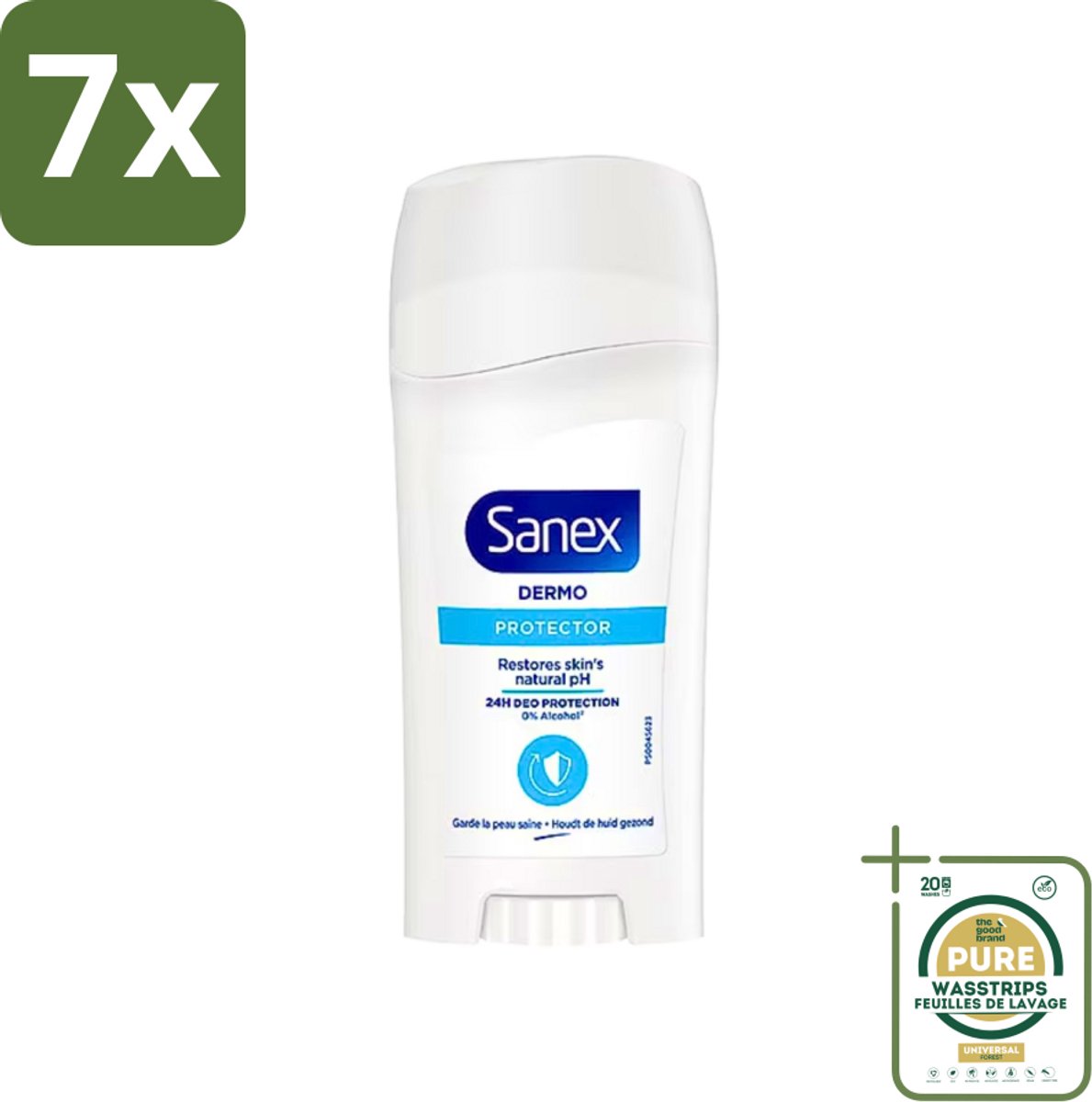 7 x Sanex - Deodorant Stick - Dermo Protector - Huidvriendelijke Formule - 65 ml - Grootverpakking - Huidbescherming - Deodorant Stick - Huidvriendelijk - Zweetbehandeling - Geurbehandeling