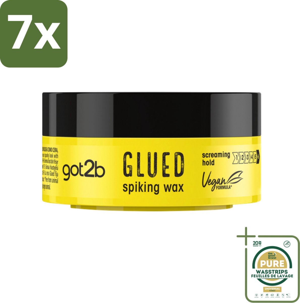 7 x Got2B - Spiking Wax - Glued - 75 ml - Grootverpakking - Spiking Wax - Extreme Hold - Styling Wax - Hair Styling - Wax Voor Haar