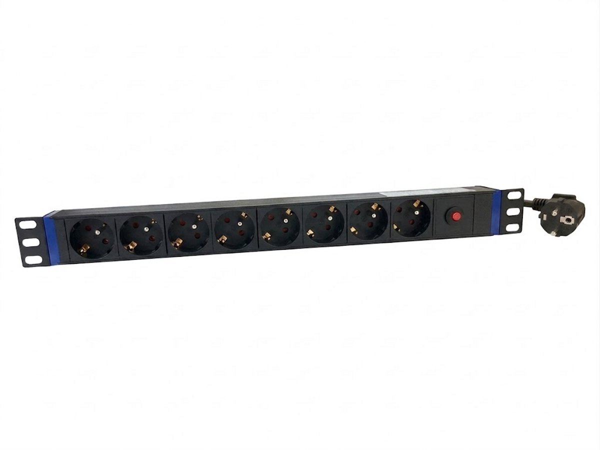 DSIT 19 inch 8 voudige stekkerdoos - Master Overload - Penaarde - geschikt voor serverkast - patchkast en flightcase