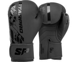 Starpro Obsidian matzwarte bokshandschoenen - Fuax leer - trainings-, sparring- en kickbokshandschoenen voor heren en - ShopVlot