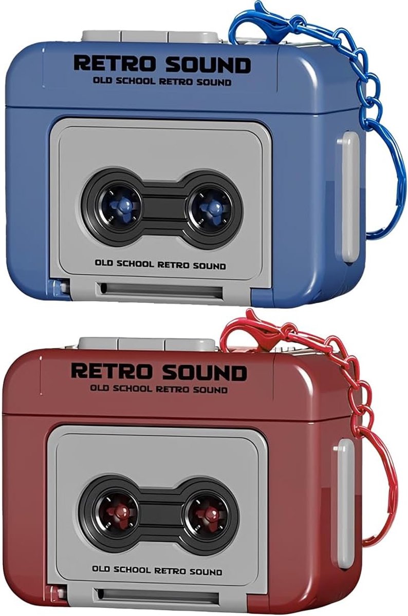 2-delige sleutelhanger retro cassettespeler met mini functionele microfoon, gepersonaliseerd cadeau om liefde, muziek - ShopVlot