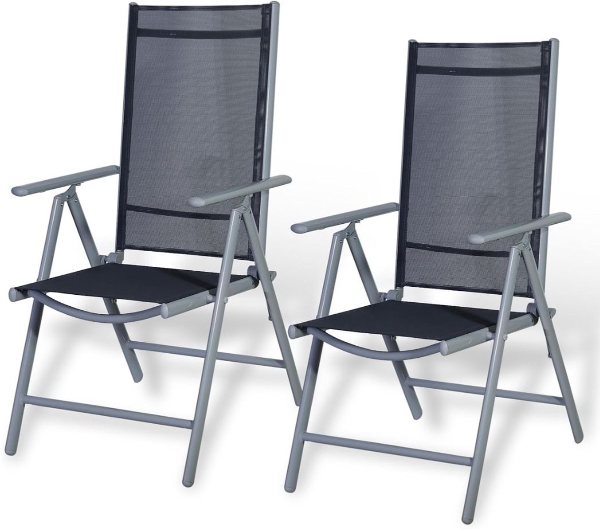 JCP® Tuinstoelen - Tuinstoelen Verstelbaar - Opvouwbare Tuinstoelen - Lichtgrijs - 89cm x 57cm x 26cm