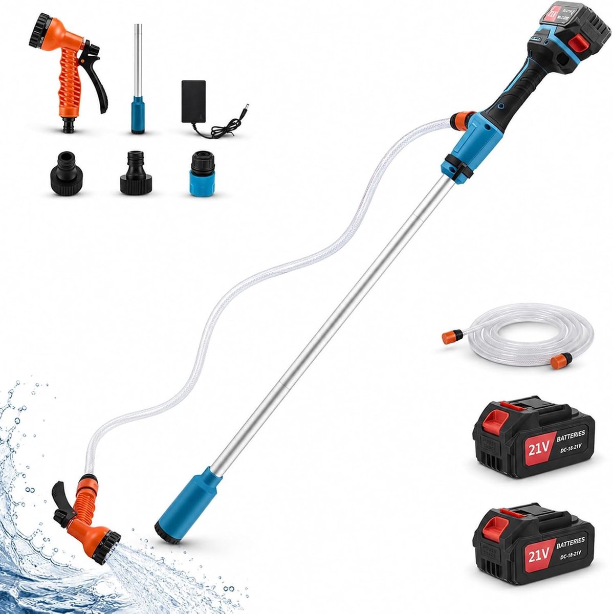 Draadloze Regenvatpomp - Accu 21 V - 40 l/min - Met Droogloopbeveiliging - Voor Tuin en Zwembad