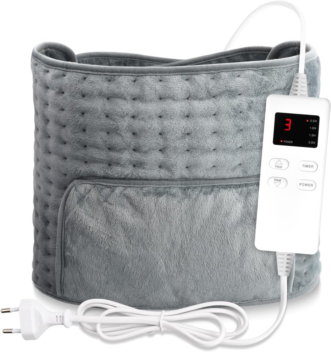 Verwarmingskussen voor Taille - Zwart - Met Riem en Automatische Uitschakeling - Elektrisch Warmtekussen met 6 Warmtestanden - Voor Spierpijnverlichting