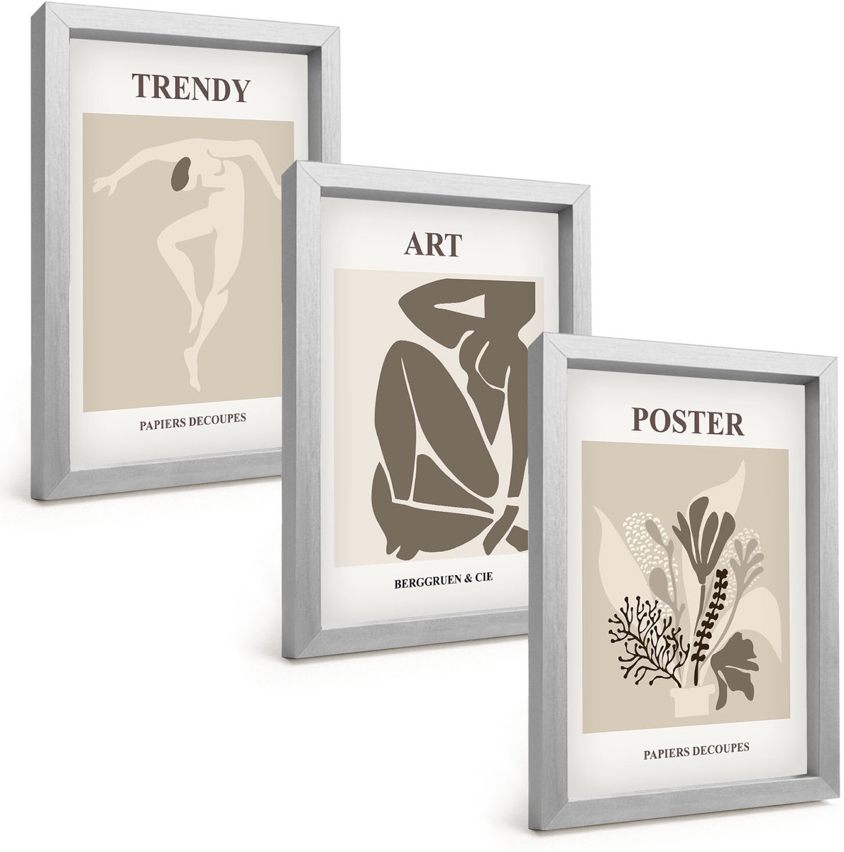 Tulup 4-Delige Schilderij Set - Mensfiguren met planten van Henri Matisse - 20 x 30 cm - Moderne Wanddecoratie - Slaapkamer - Decoratieve Schilderijen
