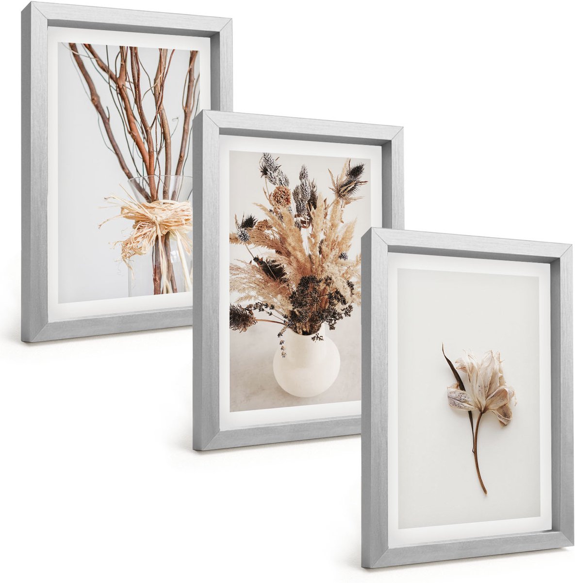 Tulup 4-Delige Schilderij Set - Bloemen en takken in een minimalistische, natuurlijke stijl. - 20 x 30 cm - Decoratieve Schilderijen - Wanddecoratie - Hal - Moderne Wanddecoratie