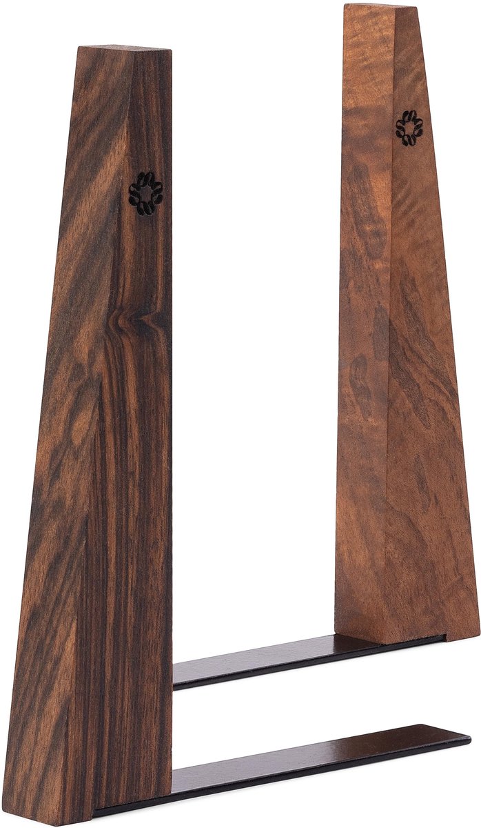 Famanu – Handgemaakte houten boekensteunen met metalen basis van walnotenhout, stevige houders voor zware boeken, moderne decoratieve accessoires voor boekenplanken