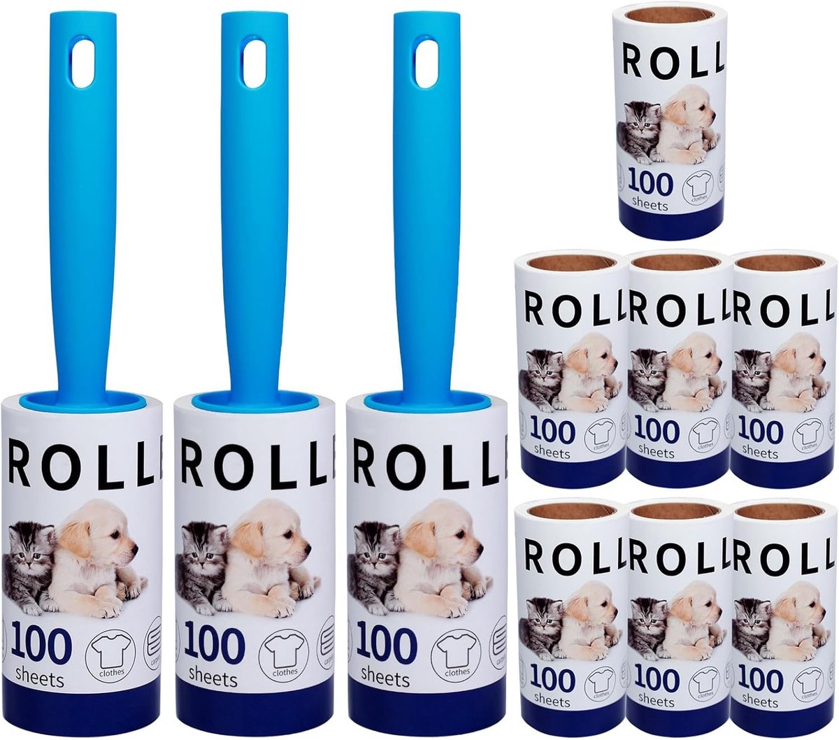 Pluisroller Set - Wit - 1000 Vellen - Extra Kleverig - Voor Huisdieren en Kleding
