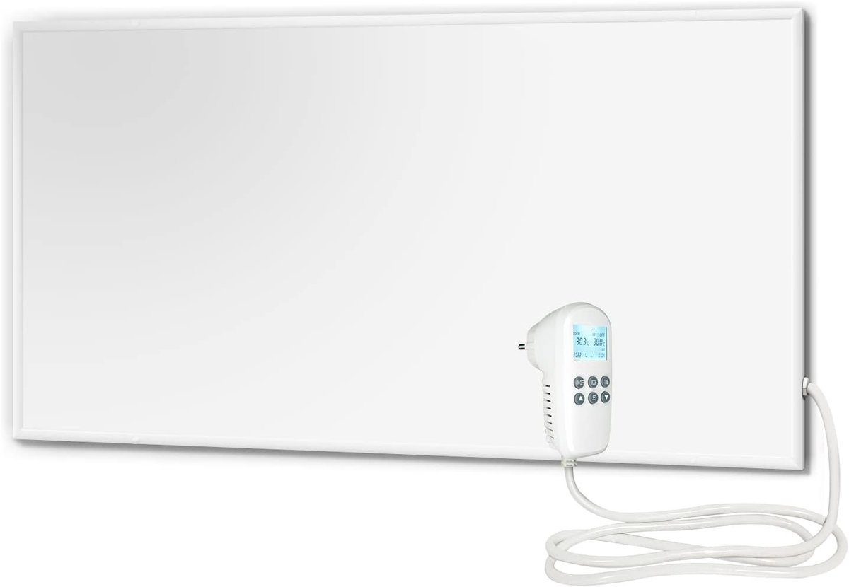 Infraroodverwarming - Wit - 1220 x 620 mm - Wandmontage met Thermostaat en Oververhittingsbeveiliging - Voor Thuisgebruik