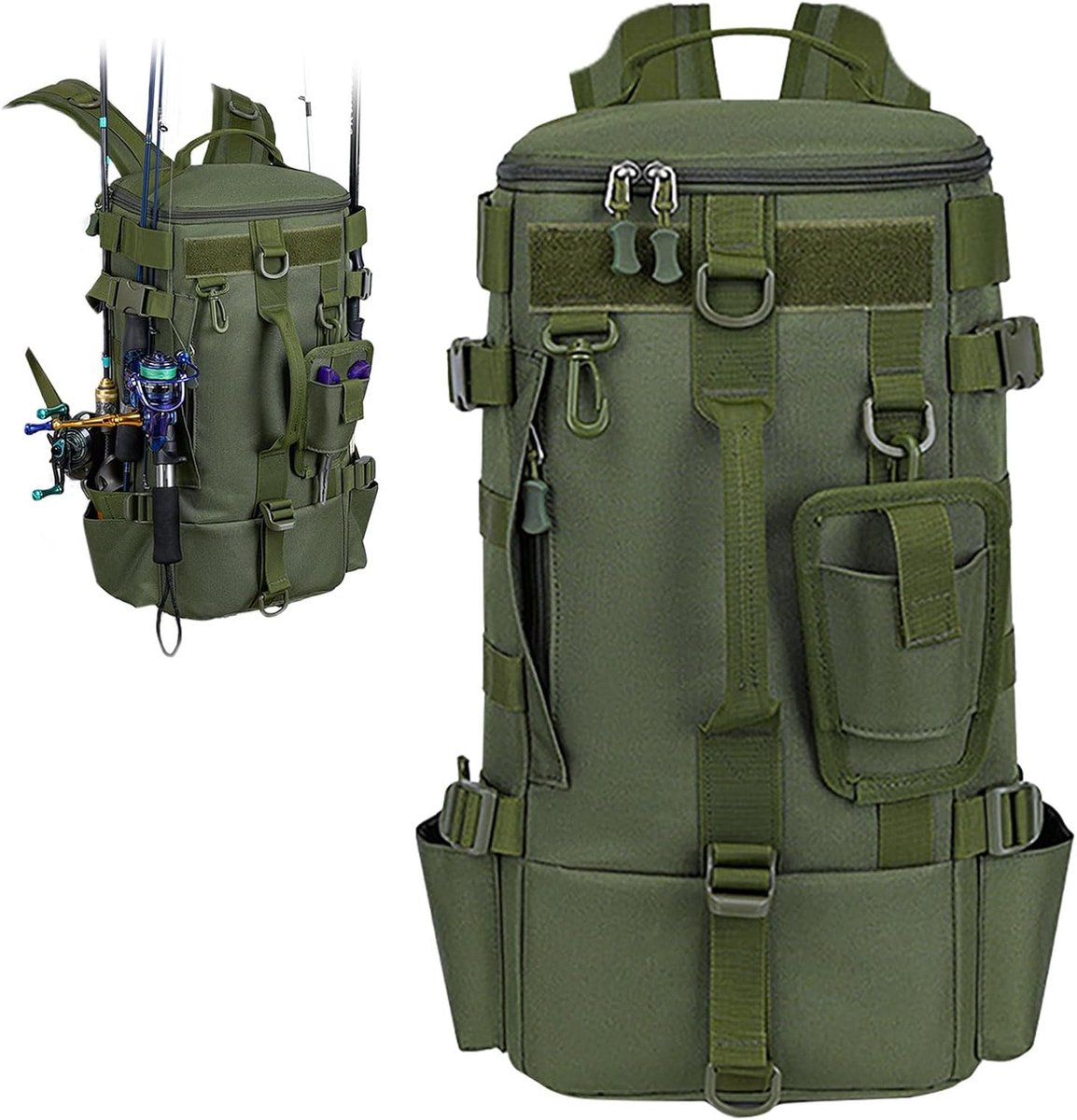 Fishing Backpack, Fishing Backpack with Pole Frame, Oxford Cloth Waterproof Fishing Backpack, Leisure Outdoor Sports - ShopVlot