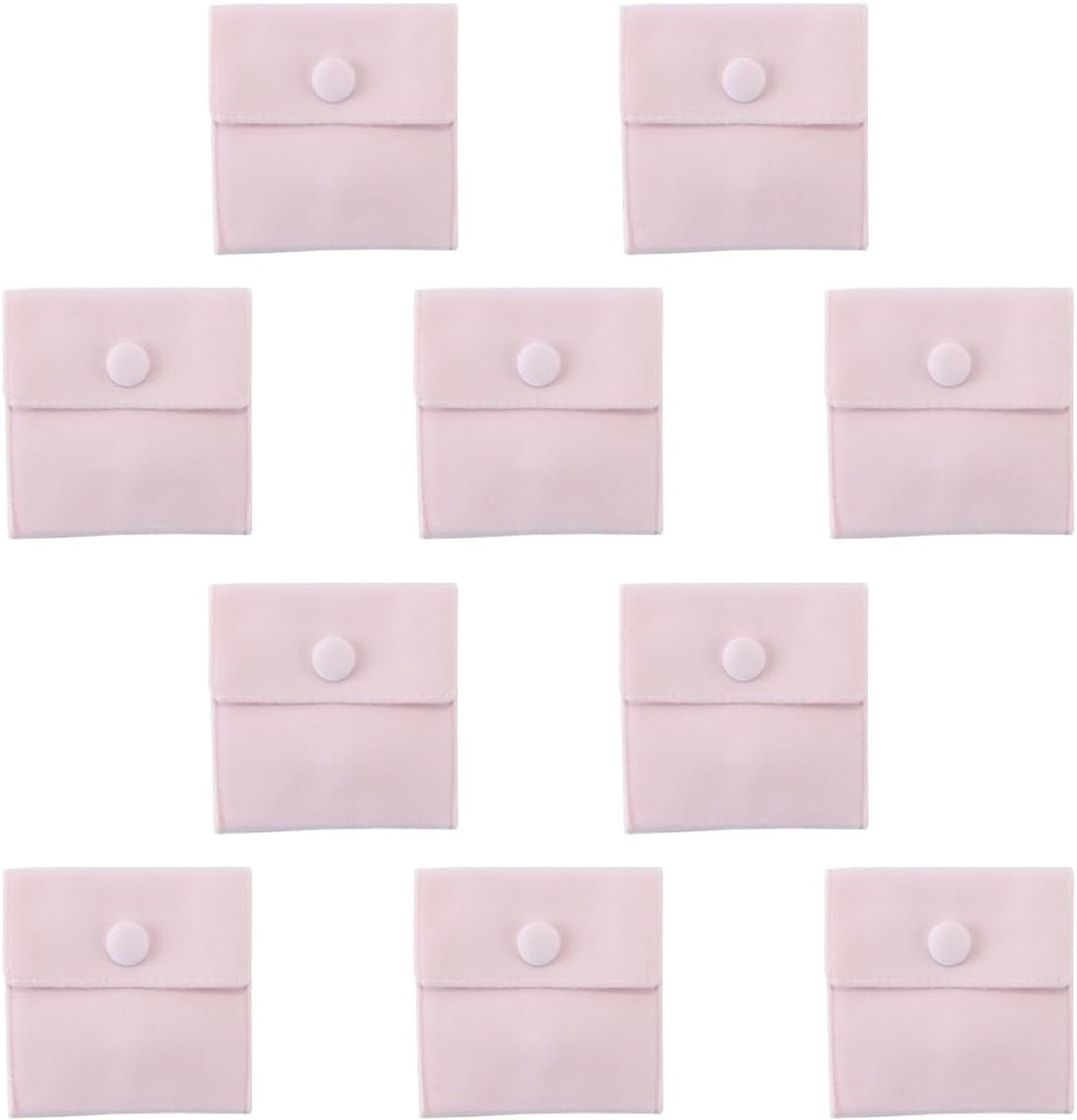 10Pcs Microfiber Jewelry Pouch Suitable for Bracelet Necklace Packaging 8 x 8cm Pink - ShopVlot
