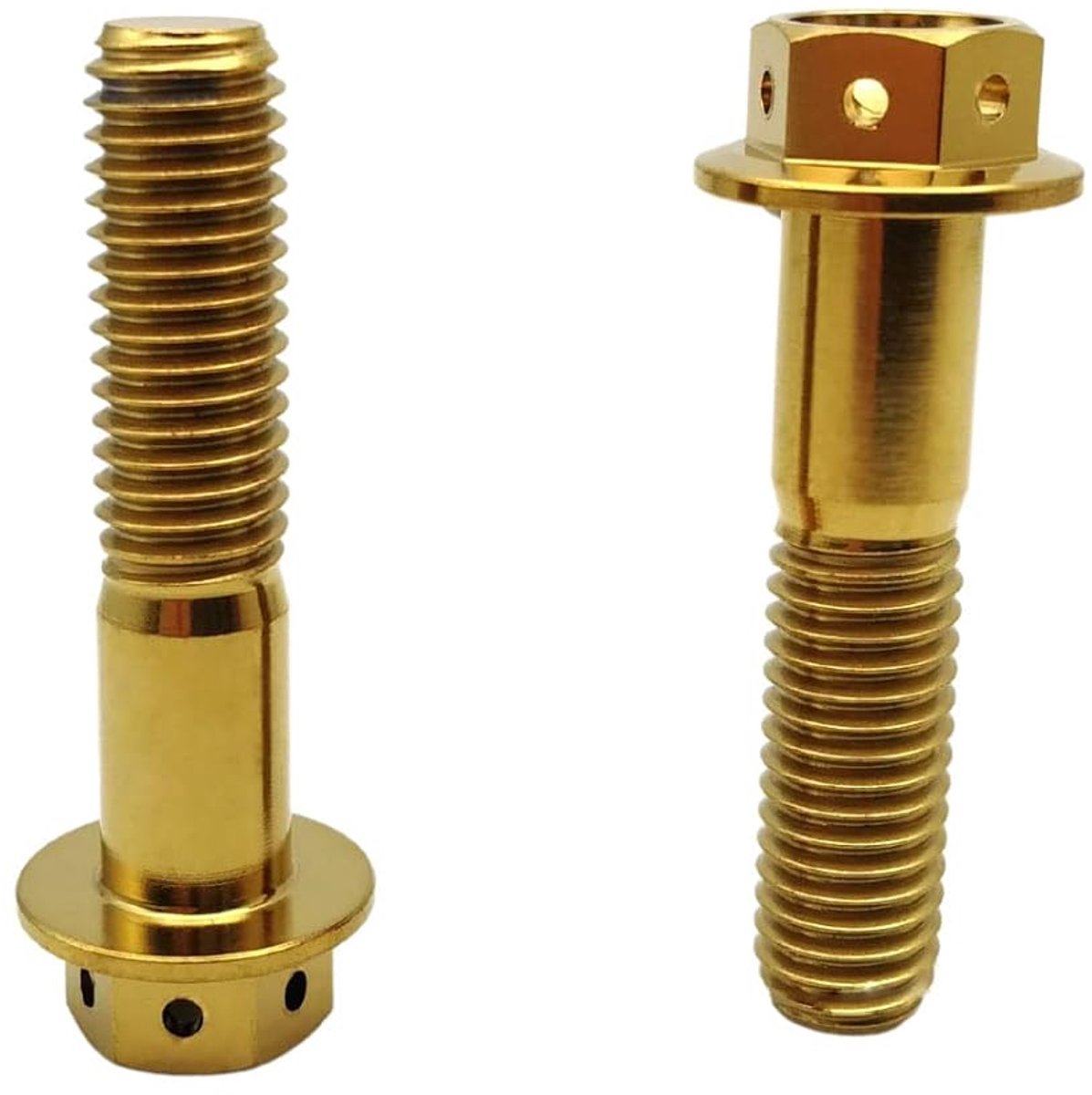 RISON Titanium Bolts Titanium Flange Hex Head Bolts Gold GR5 Titanium Screws M10x275x45mm Titanium Bolt Pack of 5 - ShopVlot
