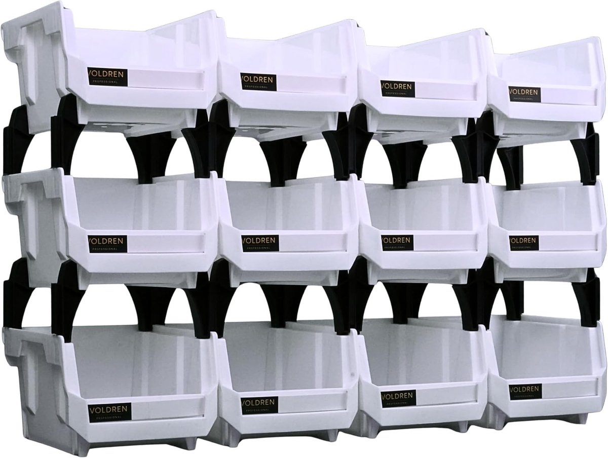 Schroeven opbergsysteem met laden - Wit - 135 x 104 x 75 mm - Kunststof Stapelbare Lade-organizer - Voor Werkplaats en Magazijn