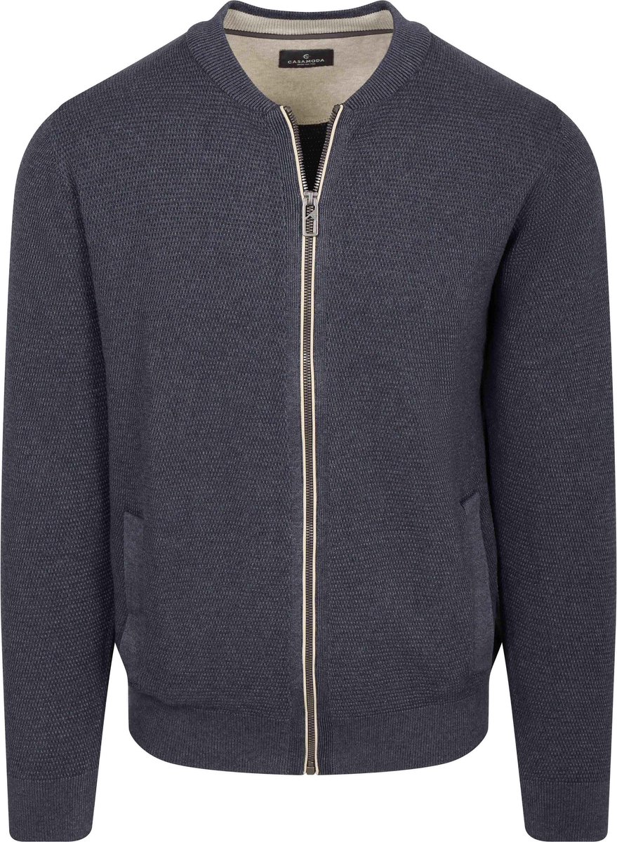 CASAMODA Vest Zip Structure Donkerblauw (navy) - Maat 3XL - Heren