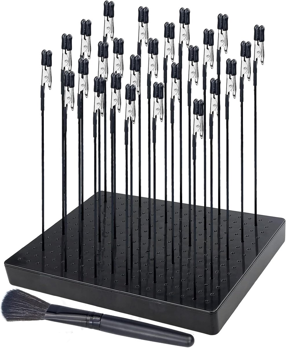 Model Painting Tool with Holder and 28 Crocodile Clips, Crocodile Tongs with Part Holder for Making Models, with 1 - ShopVlot
