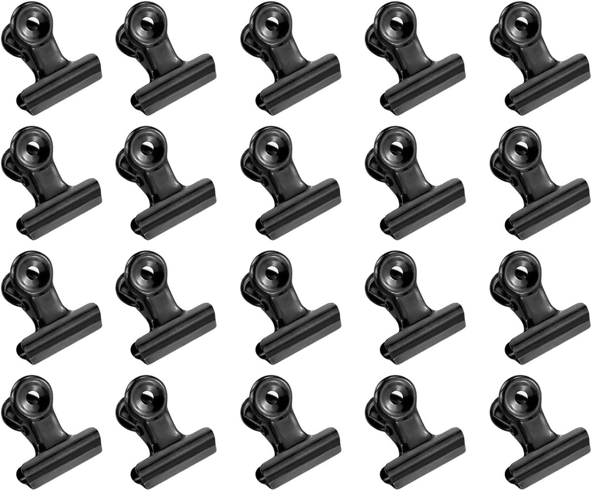 30pcs Black Small Bulldog Clips, Metal Hinge Clips, File Paper Money Binders for Tags, Bags, Shops, Office and Kitchen - ShopVlot