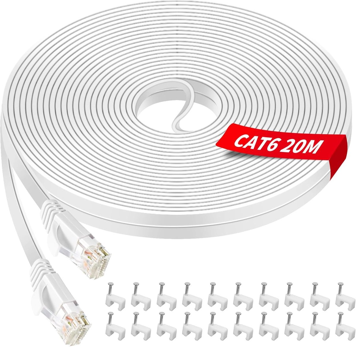 YIIFELL Cable Ethernet 20m, Cable Ethernet 1000Mbps 250MHz RJ45 Cat 6 Internet Reseau LAN Cables for Router Switch PC - ShopVlot