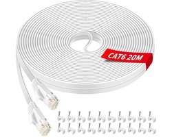 YIIFELL Cable Ethernet 20m, Cable Ethernet 1000Mbps 250MHz RJ45 Cat 6 Internet Reseau LAN Cables for Router Switch PC - ShopVlot