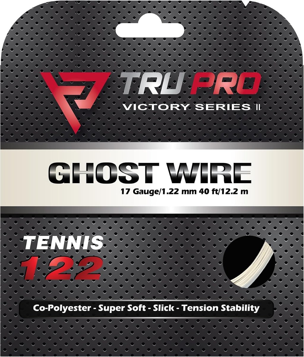 Tier One Ghost Wire Soft Co-Polyester Tennis String (Set - White, 17 Gauge (1.22mm) - 12.2m Set) - ShopVlot