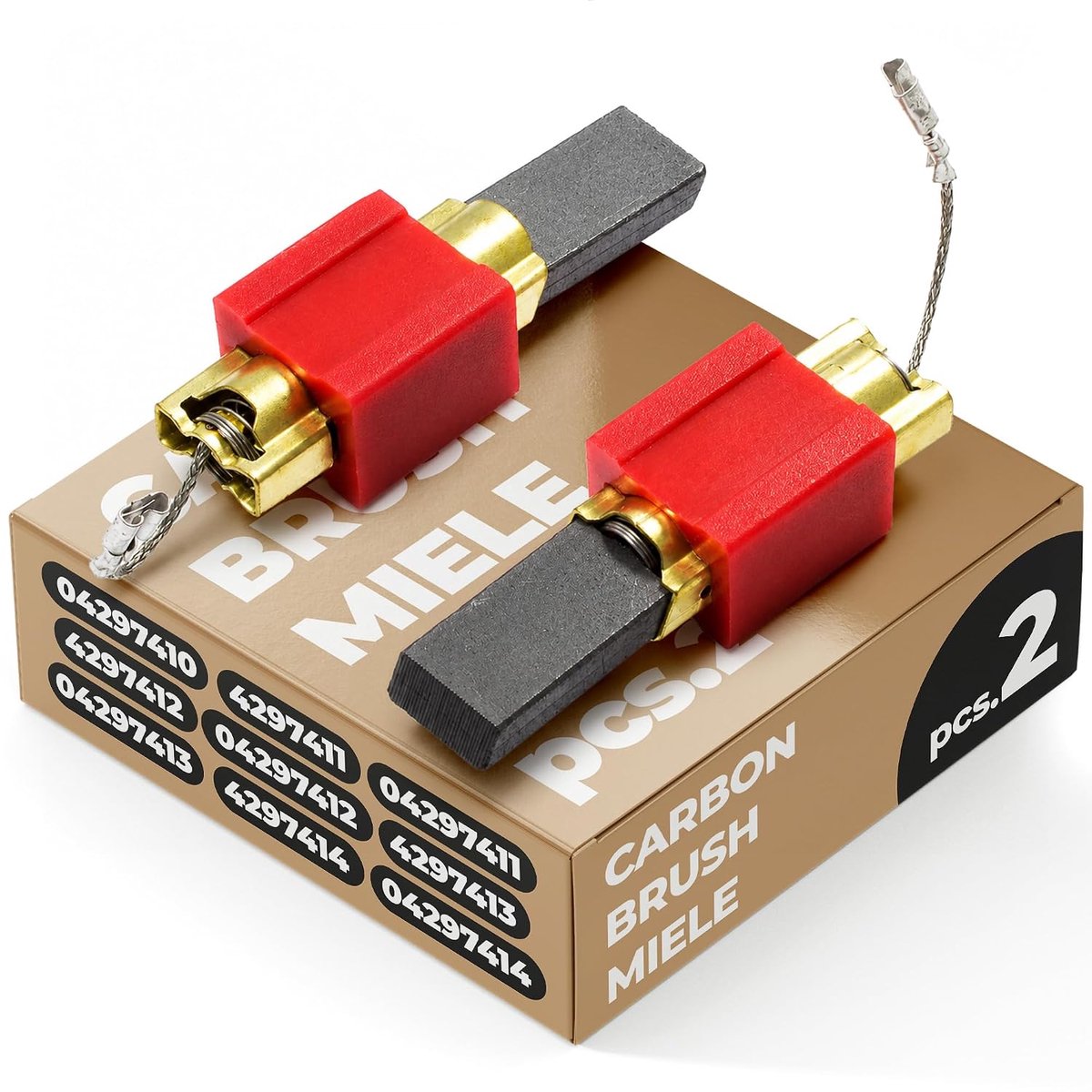 Koolborstels vervanging set van 2 - 5 x 15 x 29,5 mm - hoogwaardig reserveonderdeel - voor Miele wasmachines - ShopVlot