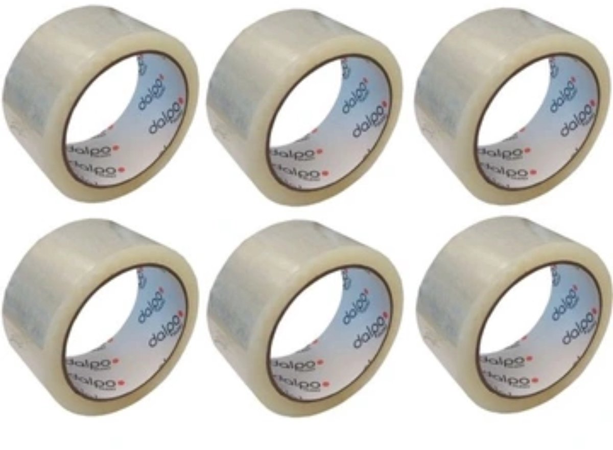 6x Pakkingstape 48mm x 50m Transparant Acryl Kleefkracht voor Kartons
