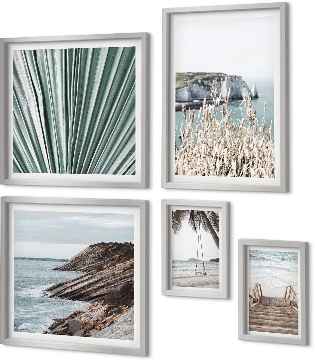 Coloray 5-Delige Schilderij Set - Lineaire Silhouetten Van Vrouwen In Minimalistische Posters - 20 x 30 cm - Muurdecoratie - Interieur Decoratie - Moderne Wanddecoratie