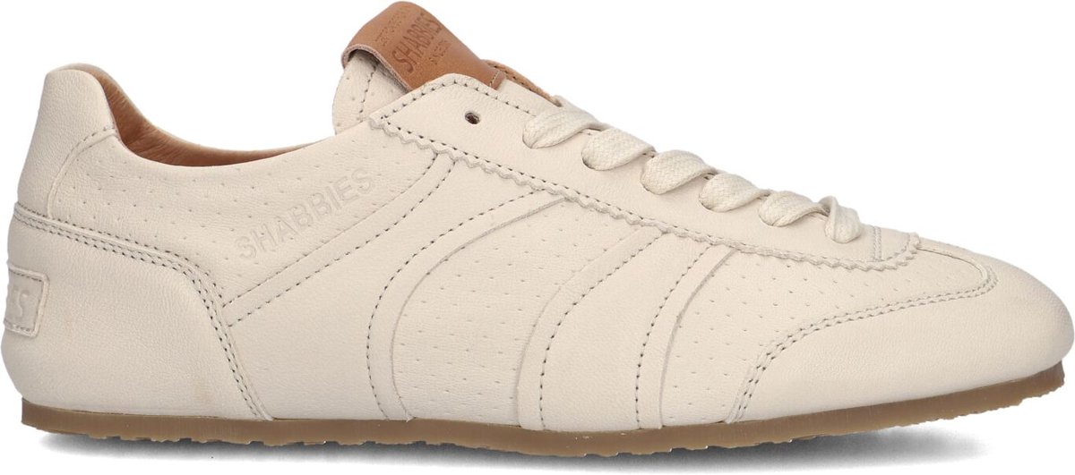 Shabbies Amsterdam - Ciska Base Sneaker Leer Gebroken Wit - Maat 36