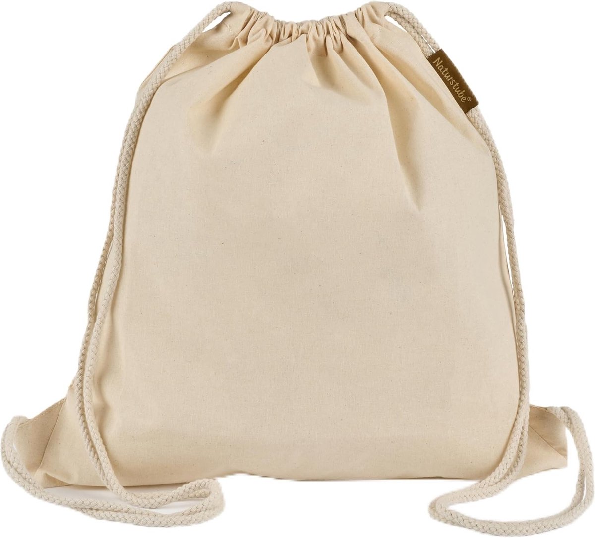 Linnen tasjes onbedrukt - Naturel - 38 x 42 cm - Katoenen Gymtas met Trekkoord - Voor School en Sport