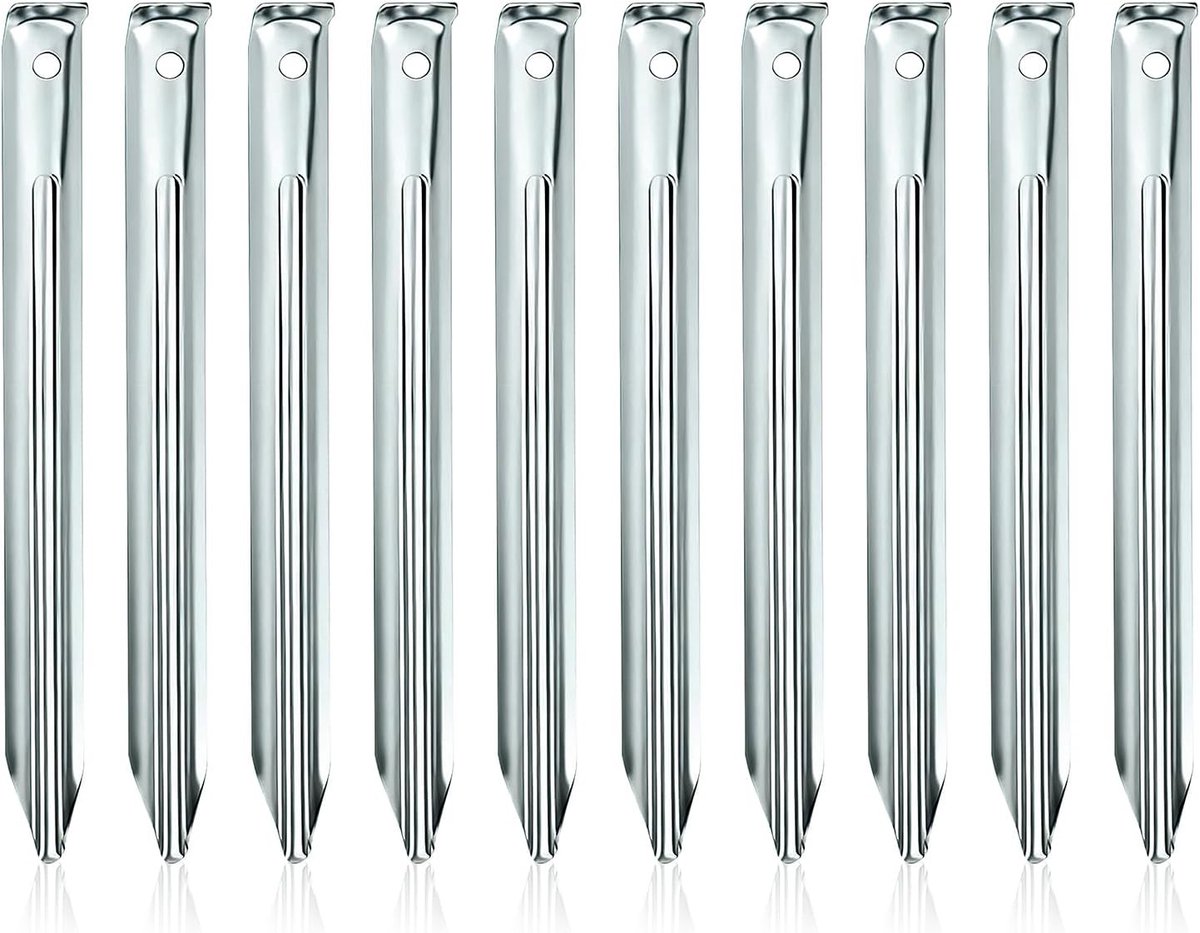 Schroefharingen - Zilver - 23 cm - Verzinkte Stalen Tentharingen met V-Profiel - Voor Camping en Outdoor