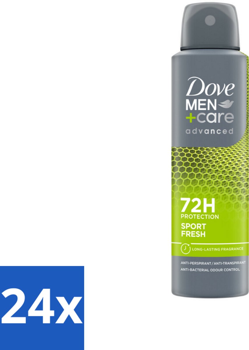 24 x Dove Men+Care Deodorant Spray - Sport Fresh - 150 ml - Deodorant - Anti-transpirant - Mannen - Sport - Frisheid