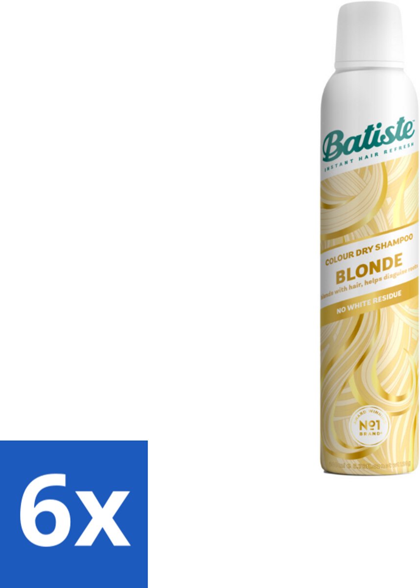 6 x Batiste - Hint of Colour Light Blond - Droogshampoo - Verfrist en Verlevendigt Lichtblond Haar - 200ml - Droogshampoo - Blond Haar - Haarverf - Haarverfrisser - Haarvolume
