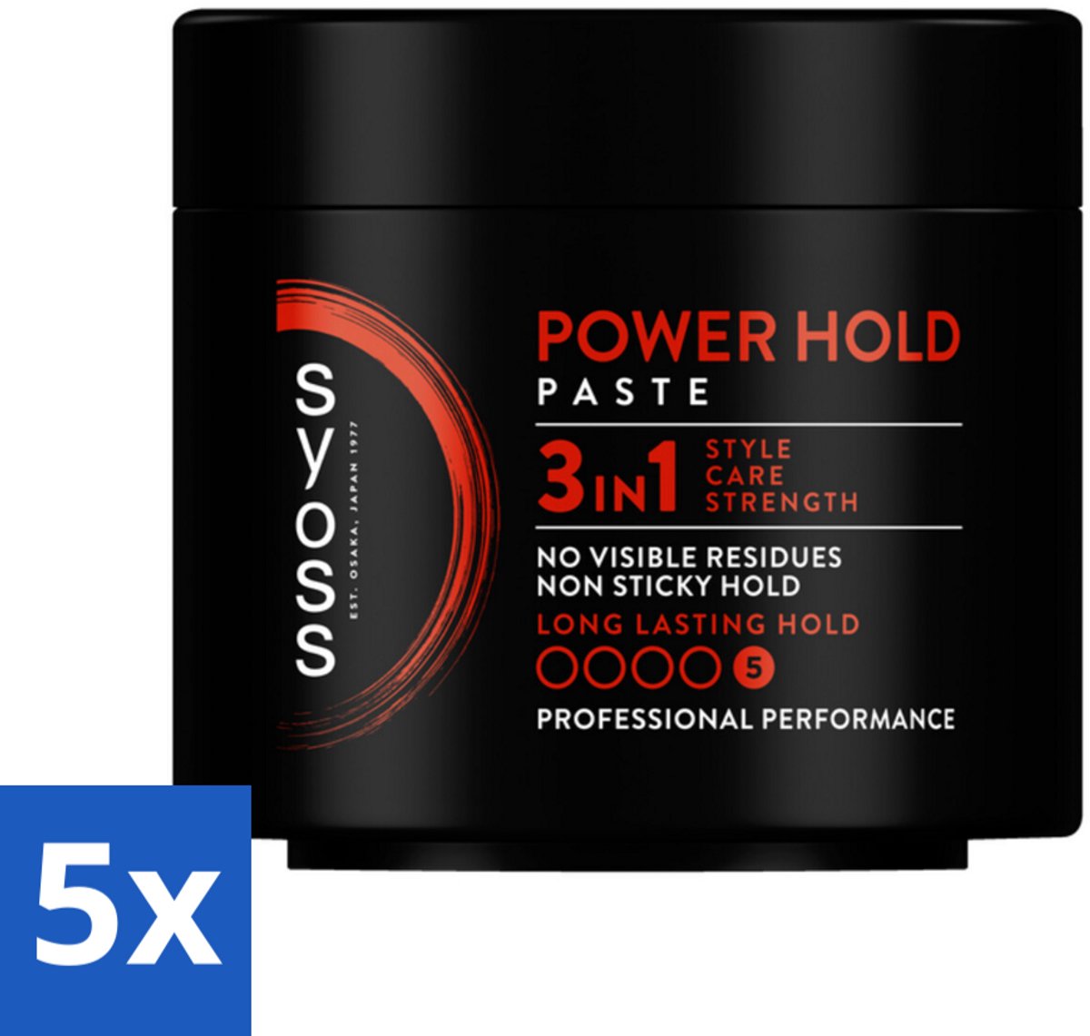 SYOSS - Power hold 150 ml - Haarpaste - Sterke Fixatie - 150ml - Bulkverpakking - 5 stuks